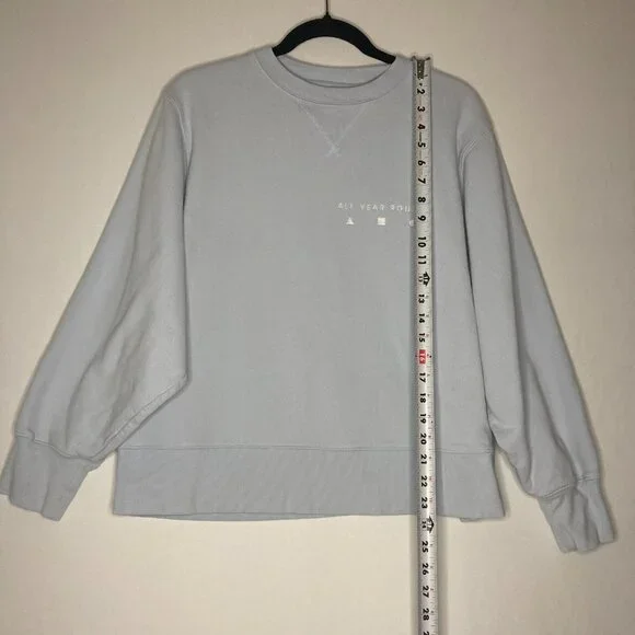 AYR All Year Round The Sweatshirt Crewneck Light Blue Small Classic 100% Cotton - Picture 6 of 12